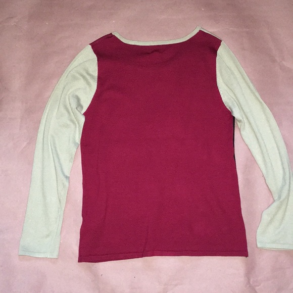 🥂Vintage 90s Carol Rose Cranberry Combo Sweater - Picture 2 of 2